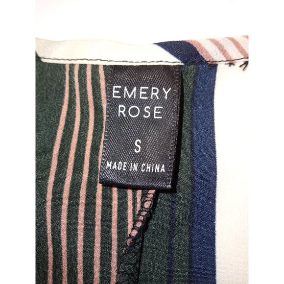 Emery Rose Black Tan Striped Mini Dress Size Small - Picture 5 of 6